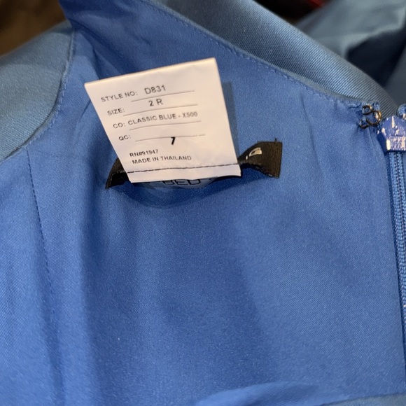 NEW ALFRED SUNG Strapless Satin Classic High Low Hem Dress D831 Blue sz US 2 - Picture 2 of 7